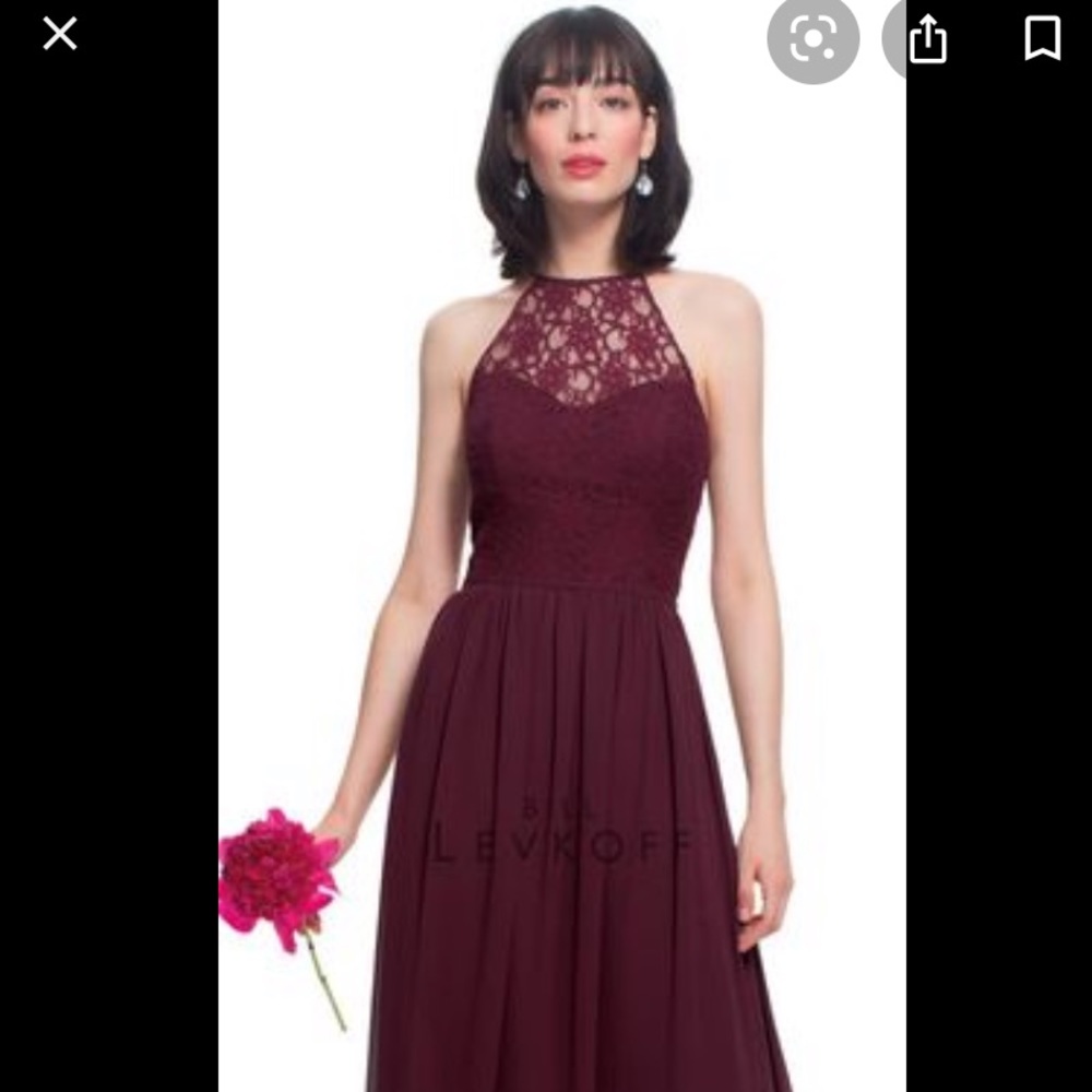 Bill Levkoff bridesmaid dress wine sz 18 RN 82955